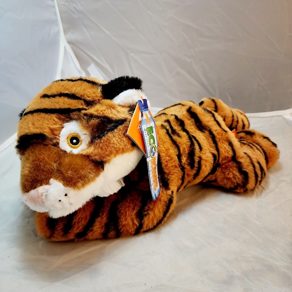 NWT Wild Republic EcoKins Laying Tiger Plush Stuffed Animal Soft Toy Realistic
